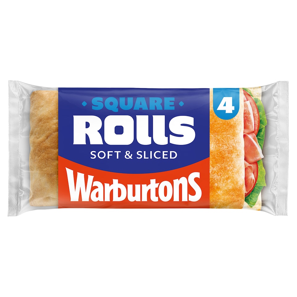 image 1 of Warburtons Sliced White Sandwich Rolls 4 Pack