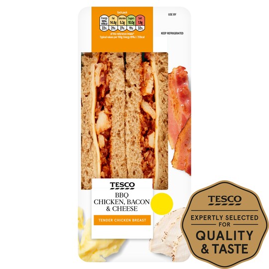 Tesco Bbq Chicken, Bacon & Cheese Sandwich Tesco Groceries