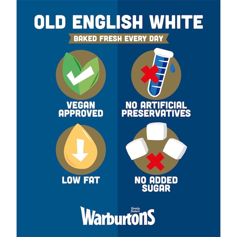 image 1 of Warburtons Premium Old English Sliced White Bread 400g