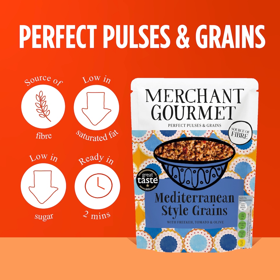 image 1 of Merchant Gourmet Mediterranean Style Grains With Tomato & Olive 250g