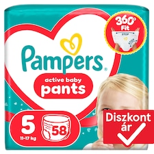 Pampers Active Baby Pants Size 5, 58 Nappies, 11kg-17kg