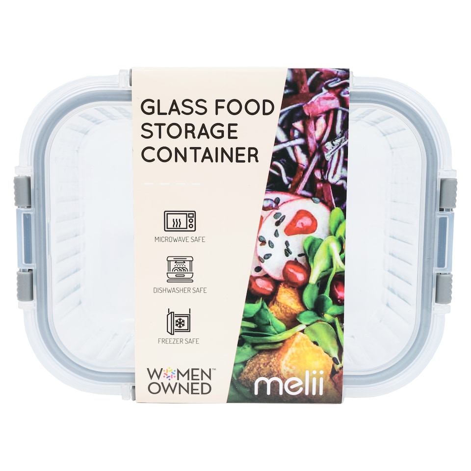 Melii Rectangular Glass Food Storage Container 1900ml 