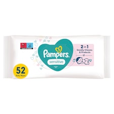 Pampers Sensitive Baby Wipes 52 Pack