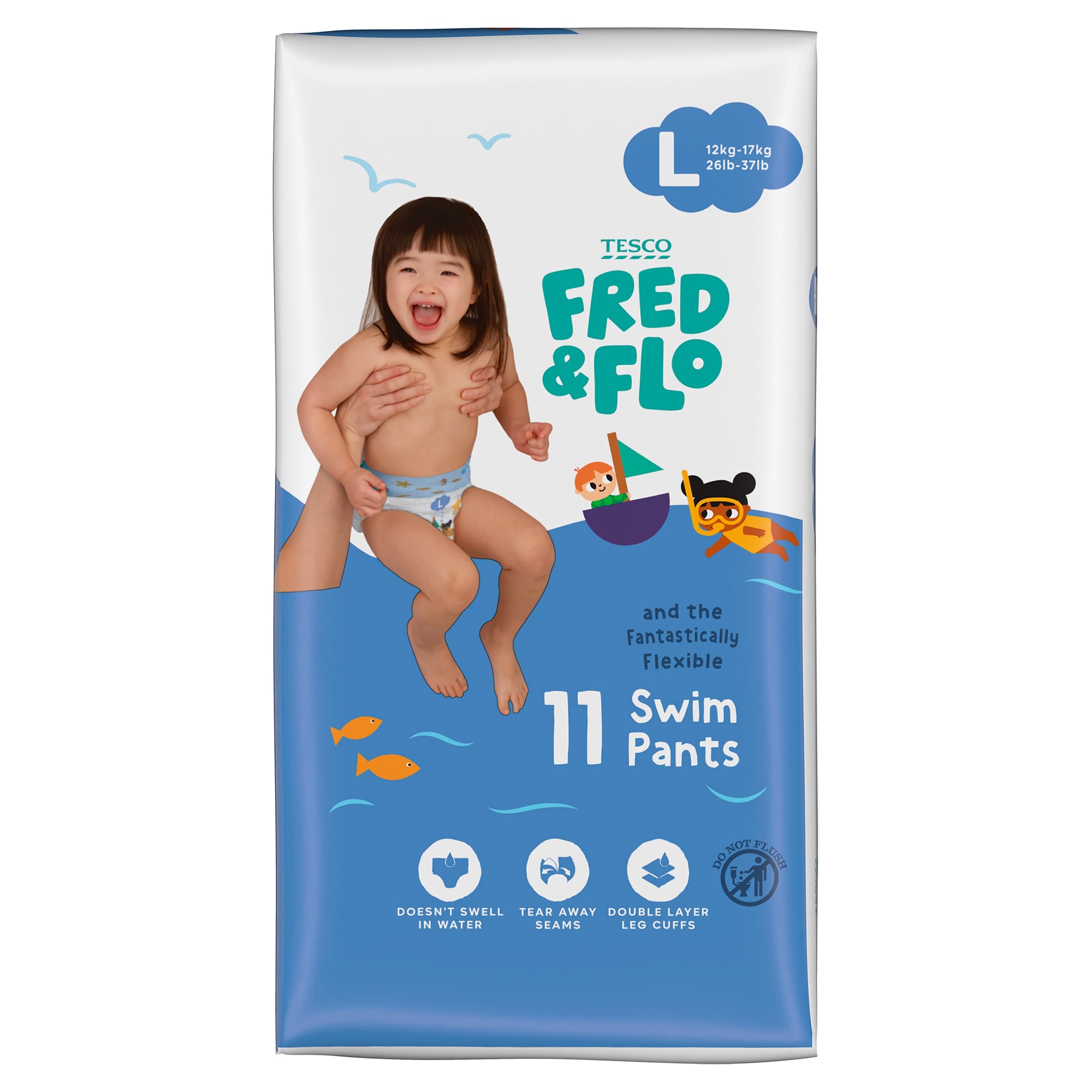 Fred & Flo Easy Fit Swim Pants Large 11 Pack