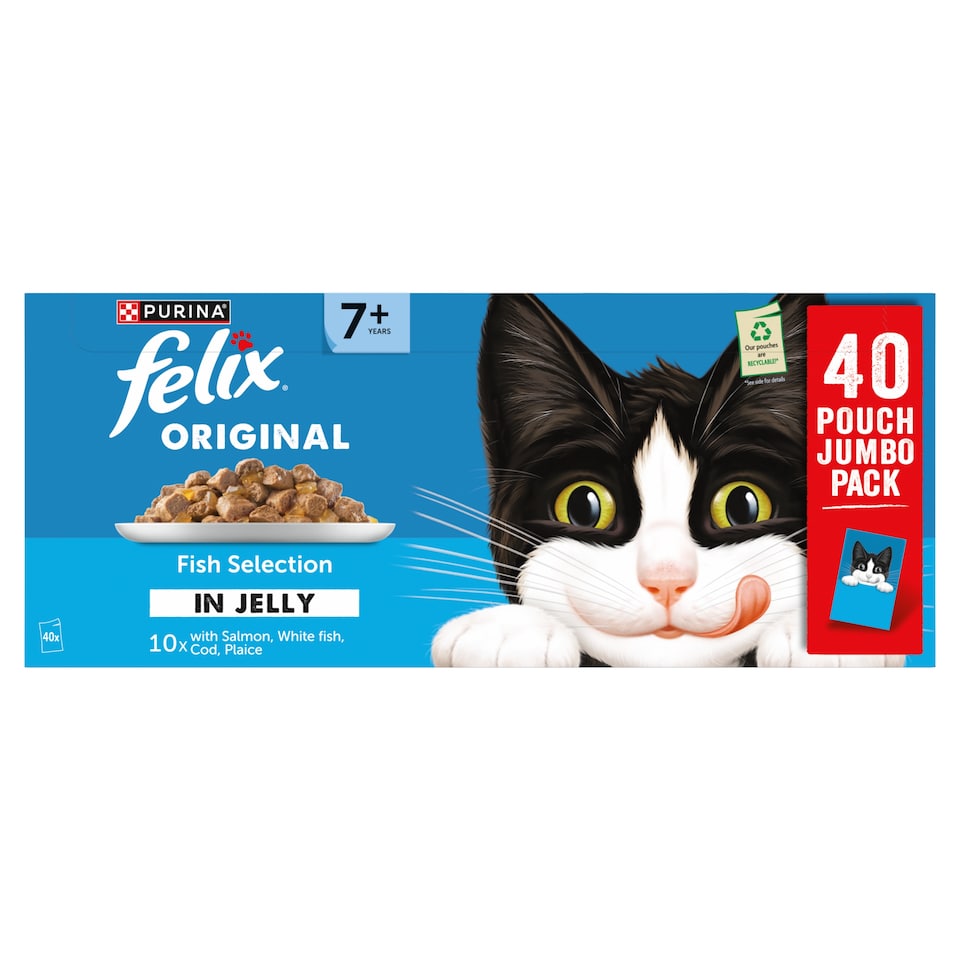 image 1 of Felix Original Senior Fish Selection in Jelly Cat food 40x85g