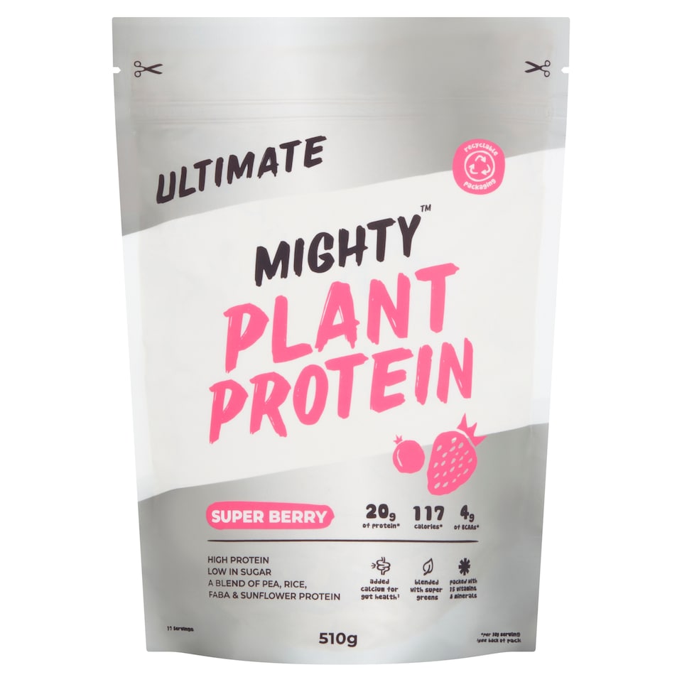image 1 of Mighty Ultimate Plant Protein Powder - Super Berry 510g