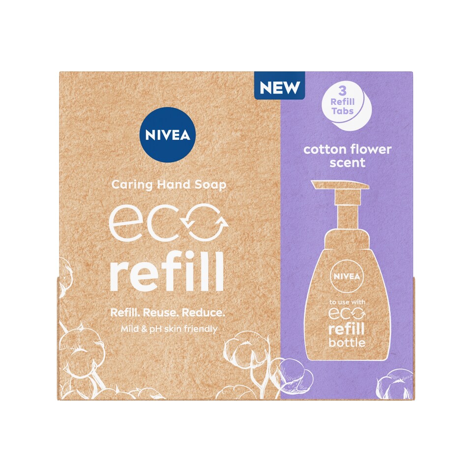 image 1 of Nivea Eco Refill Cotton Flower Hand Wash Soap 3X14g