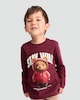 image 2 of F&F Boys Pure Cotton Stay Wild Long Sleeved Top in Purple