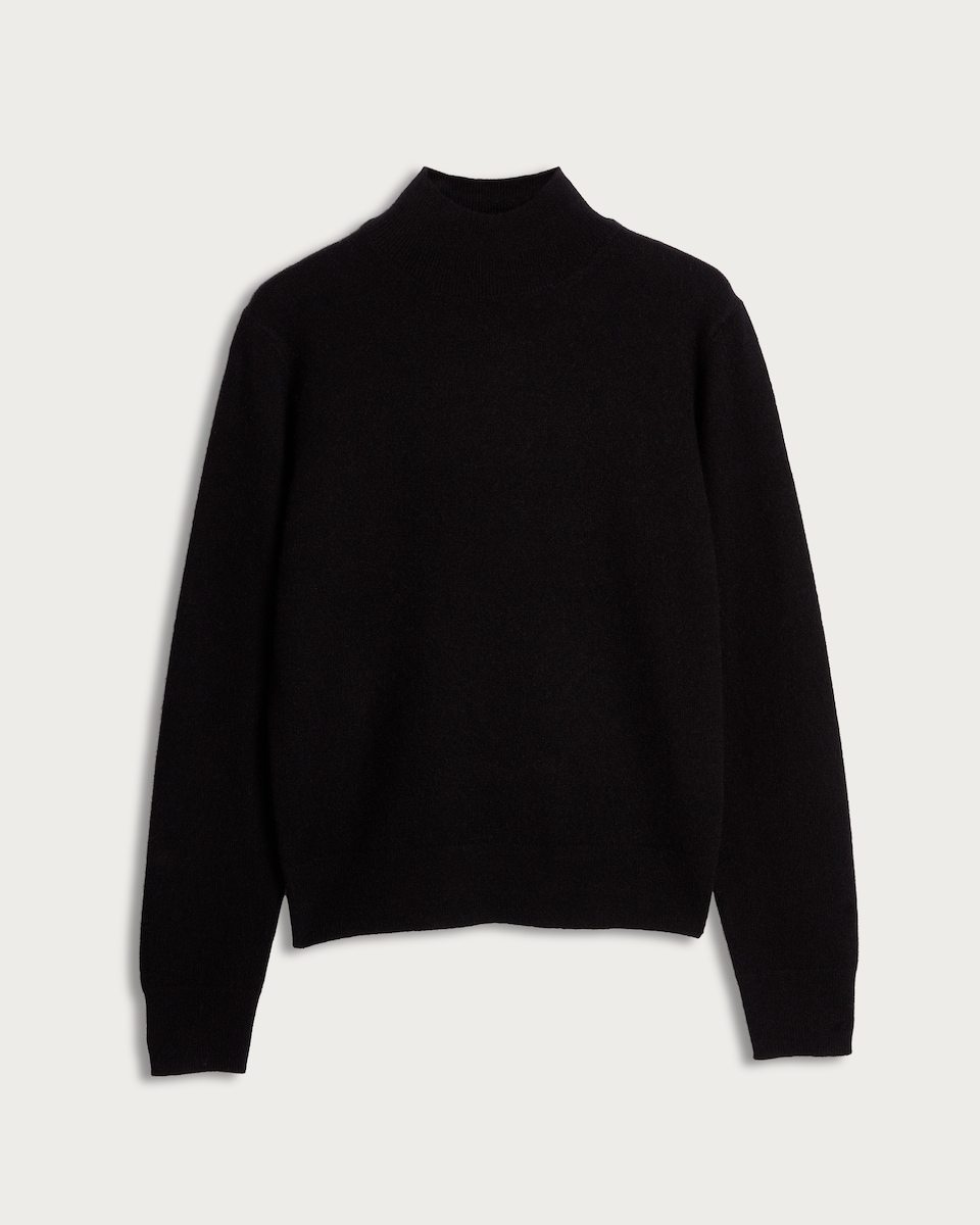 image 1 of F&F Premium Pure Cashmere High Neck Jumper in Black