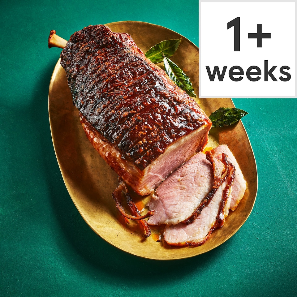 image 1 of 48. Tesco Maple & Bourbon Crackling Gammon Joint 2.8kg (Serves approx 13)