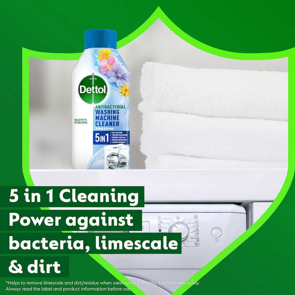 image 1 of Dettol Antibacterial Washing Machine Cleaner Spring Blossom 250ml