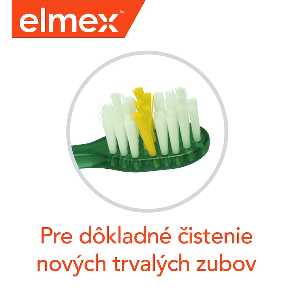 obrázok 1 z elmex®Junior detska zubná kefka mäkká pre deti vo veku 6 – 12 rokov 1 ks