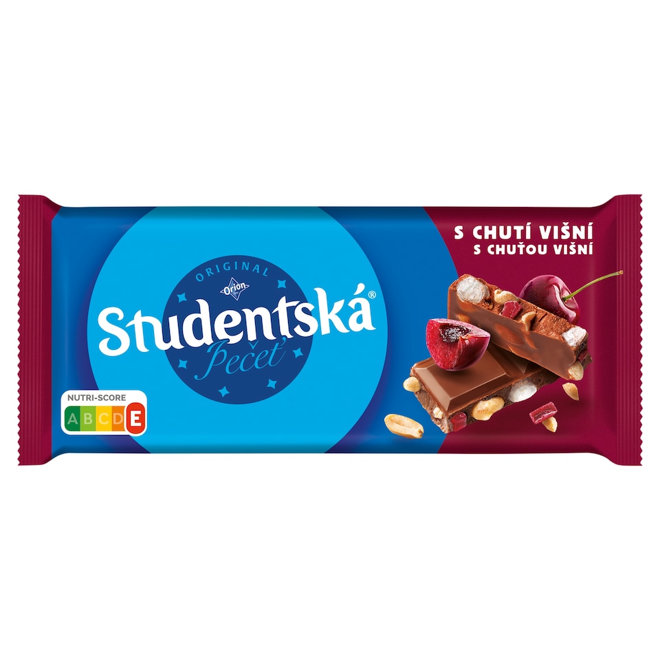 ORION Studentská pečeť Mléčná čokoláda s arašídy, želé a kousky s chutí višní 170g