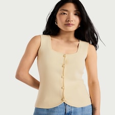 F&F Button Front Waistcoat in Yellow