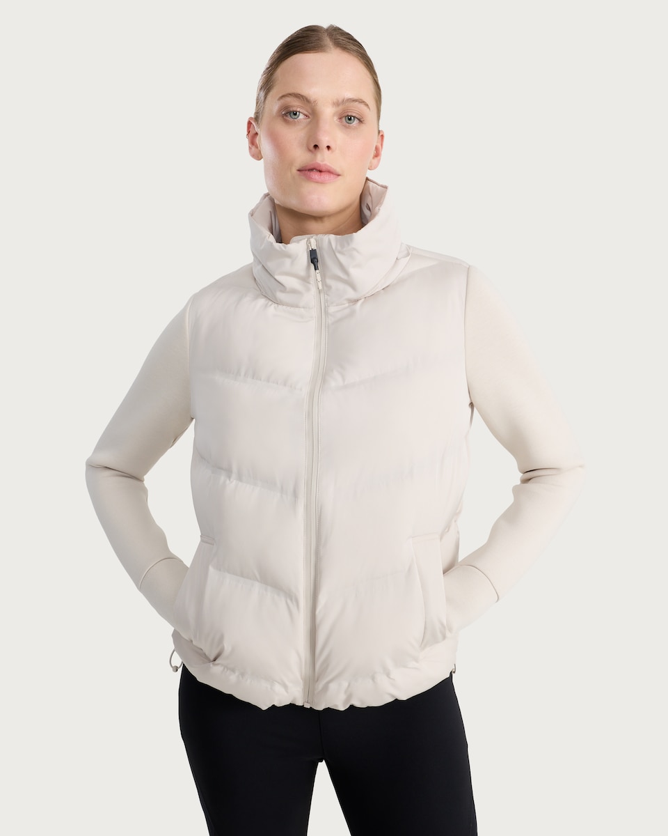 image 1 of F&F Active OUTDOOR Scuba Sleeved Padded Jacket in Neutral