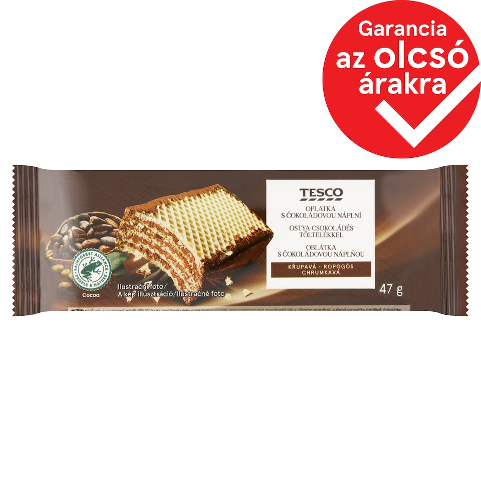 Tesco ostya csokoládés töltelékkel 47 g