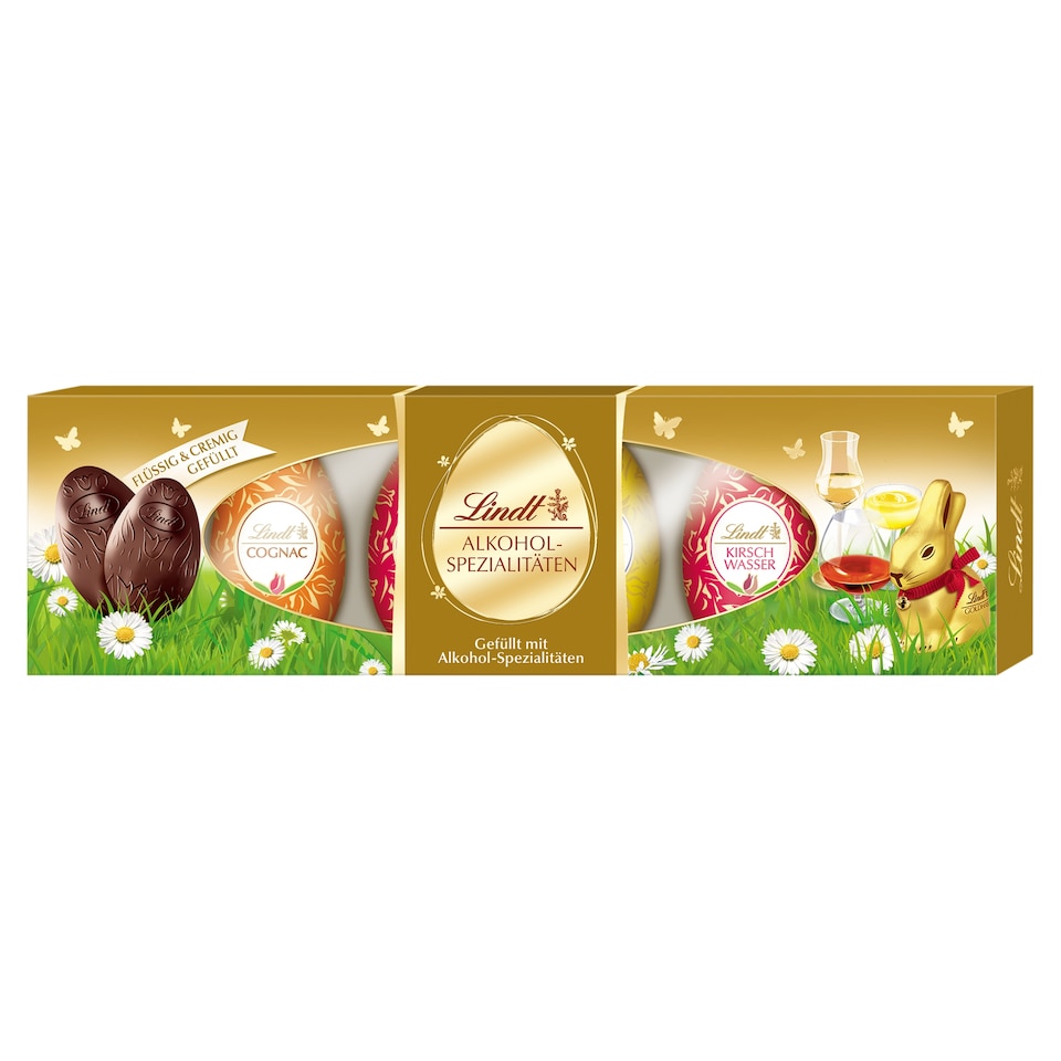 Lindt Horká čokoláda plnená rôznym alkoholom 6 ks 108 g