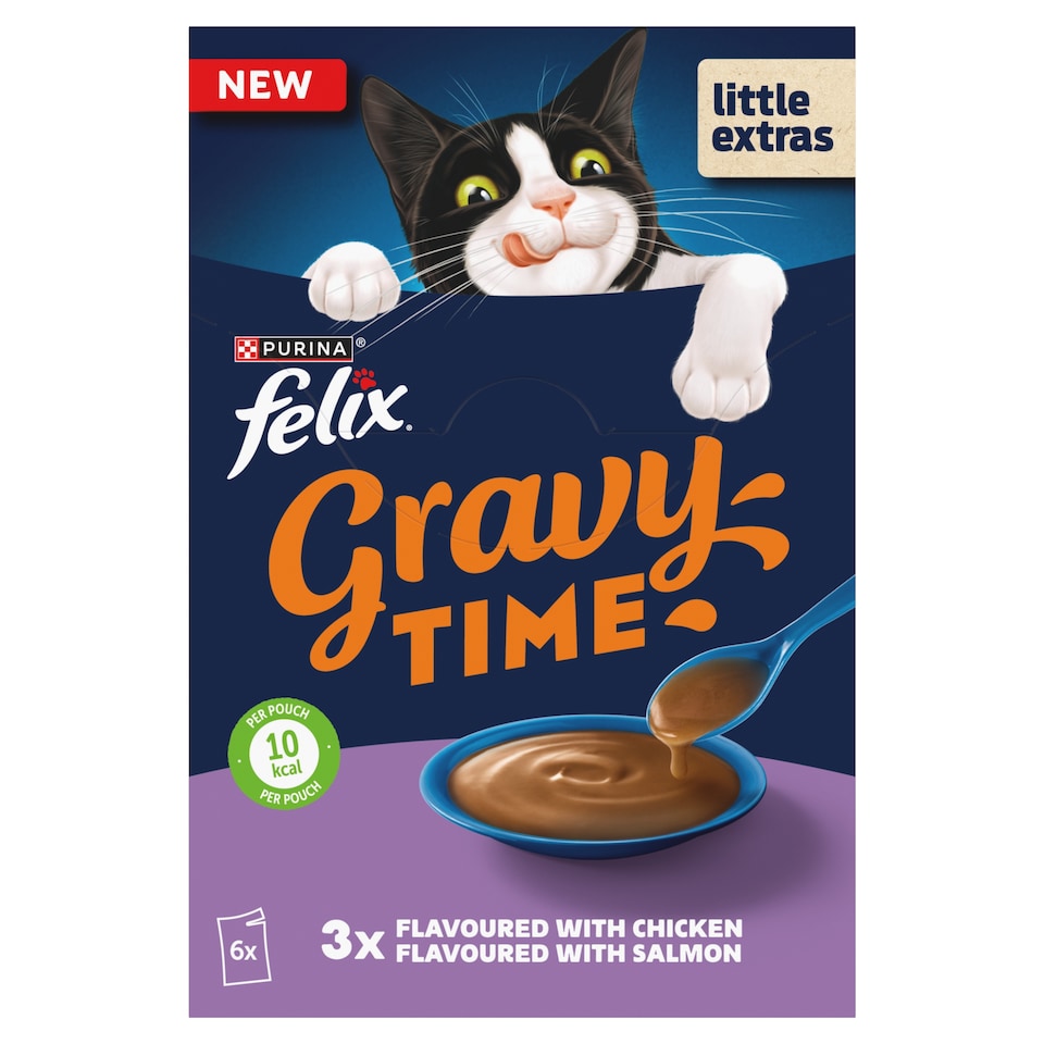 image 1 of FELIX Gravy Time Chicken and Salmon Wet Cat Food 6x40g