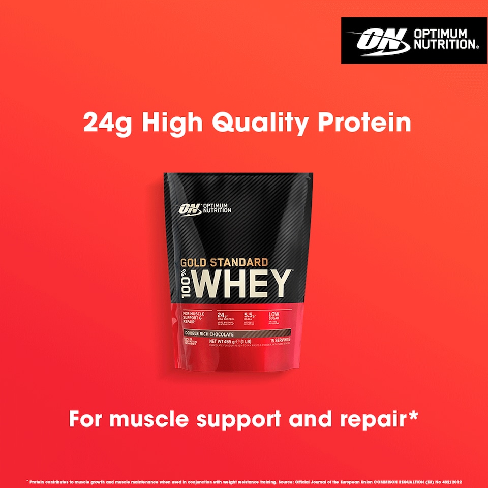 image 1 of Optimum Nutrition Gold Standard 100% Whey Protein Powder - Double Rich Chocolate 465g