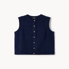 F&F Knitted Crew Neck Vest in Navy