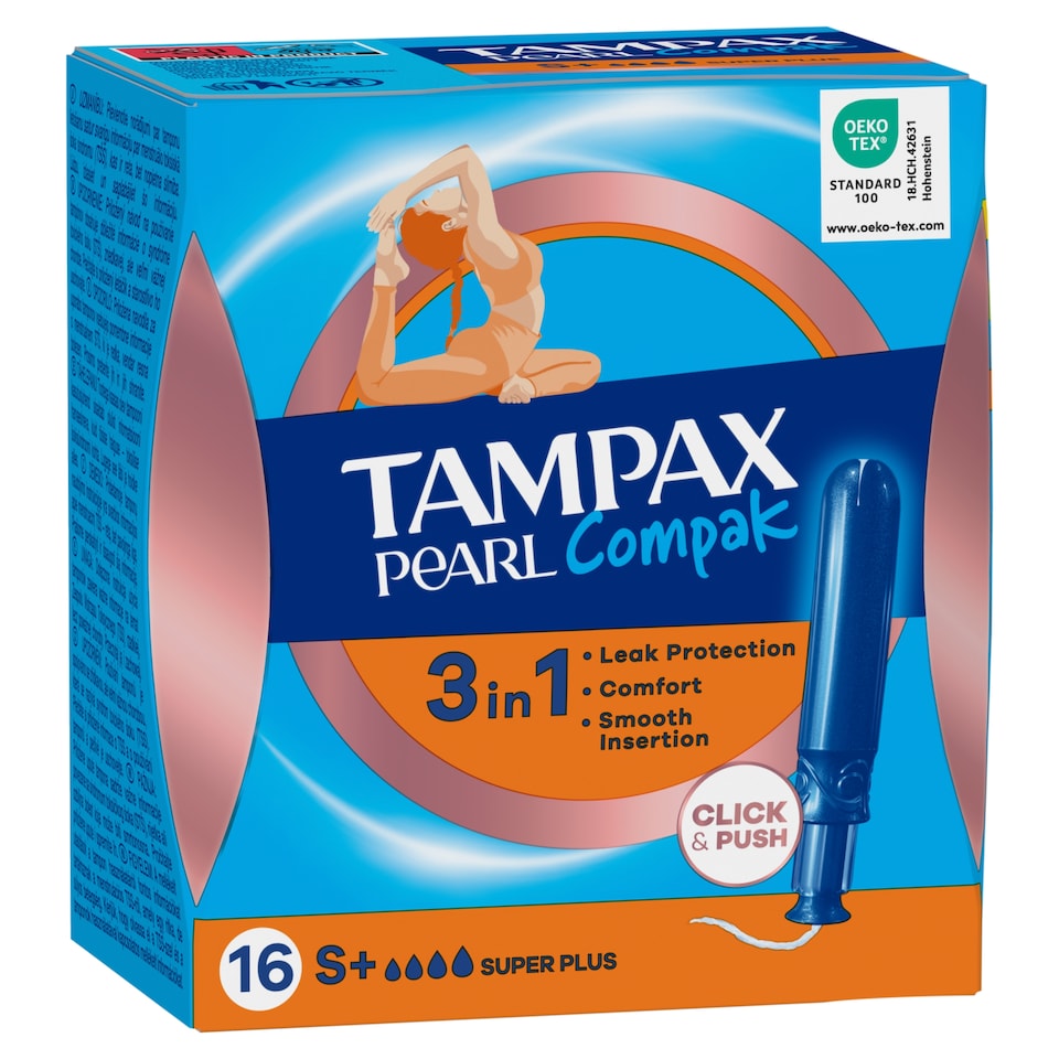 image 1 of Tampax Pearl Compak Super Plus Tampons With Applicator x16