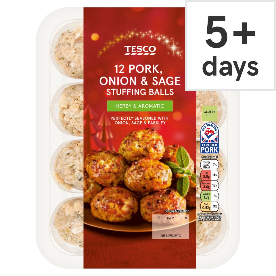 Tesco 12 British Pork Stuffing Balls 350G
