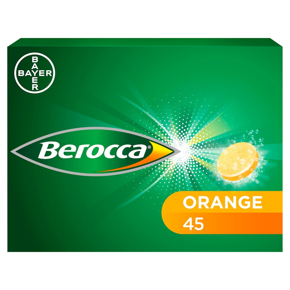 Berocca Orange Effervescent Vitamin Energy Tablets 45s