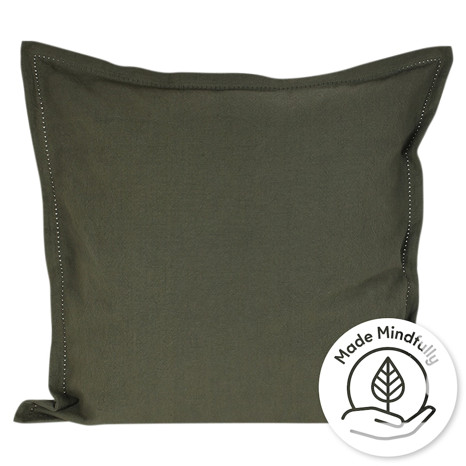 F&F Home Thyme Green Washed Cotton díszpárna 50 cm x 50 cm