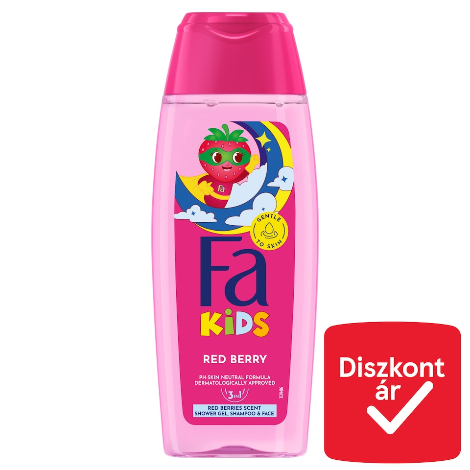Fa Kids 3 az 1-ben tusfürdő és sampon piros bogyós gyümölcs illattal 250 ml  1. kép