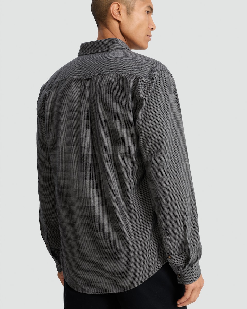 image 1 of F&F Pure Cotton Dogstooth Print Flannel Shirt in Grey