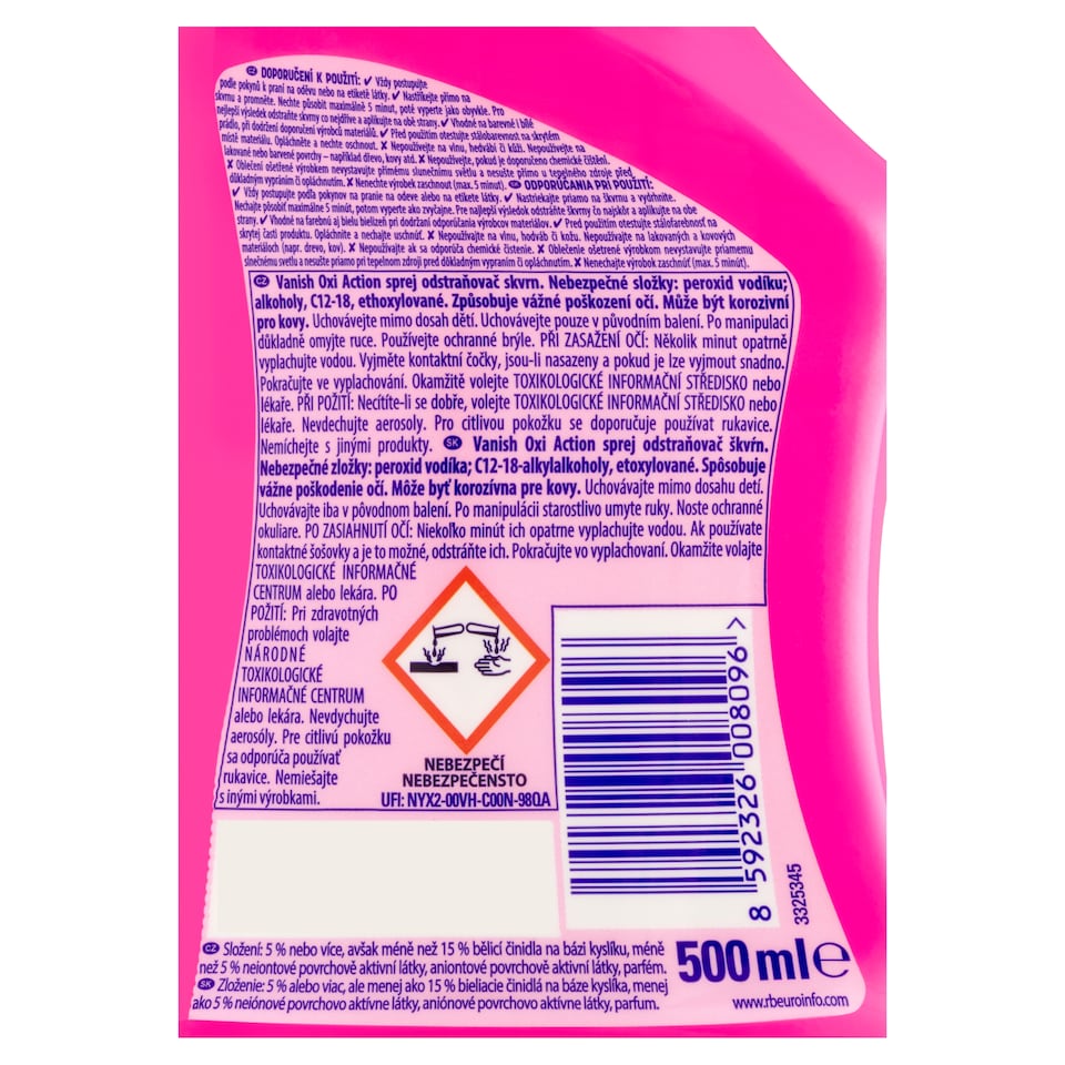 obrázok 1 z Vanish Oxi Action Sprej odstraňovač škvŕn 500 ml