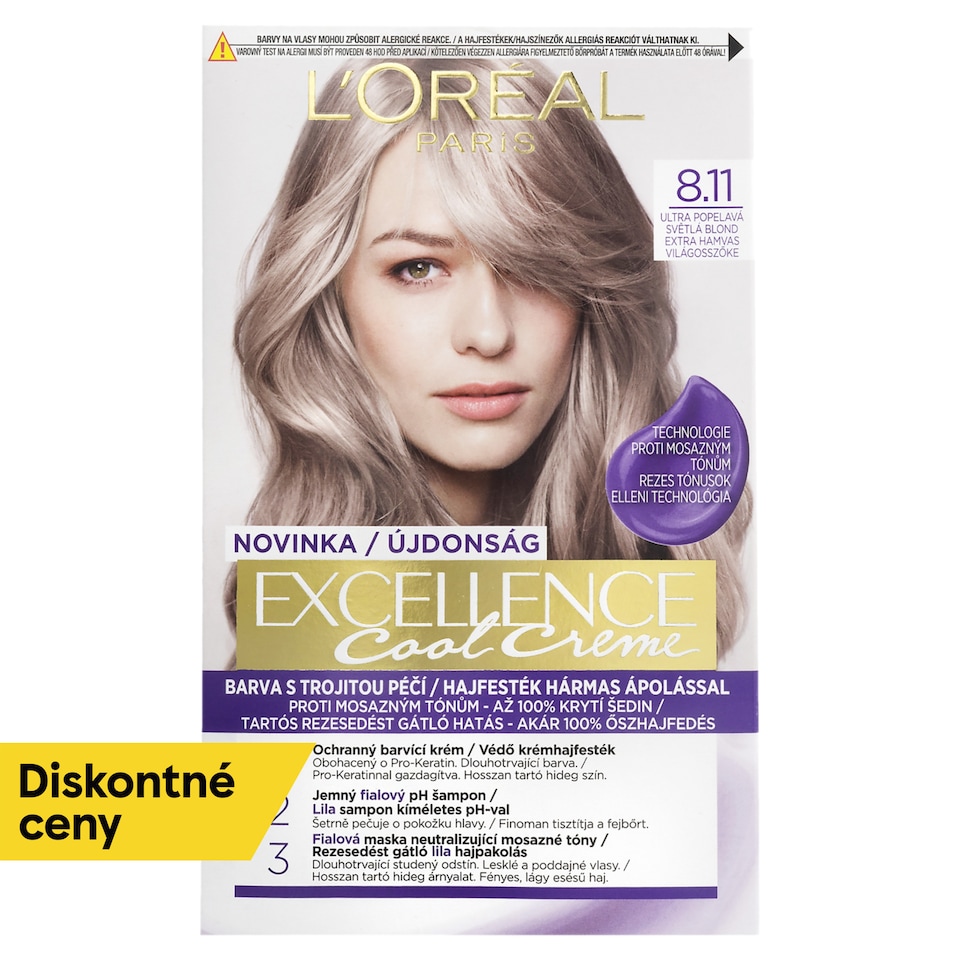   L'Oréal Paris Excellence Cool Creme permanentná farba na vlasy 8 .11 Ultra popolavá svetlá blond