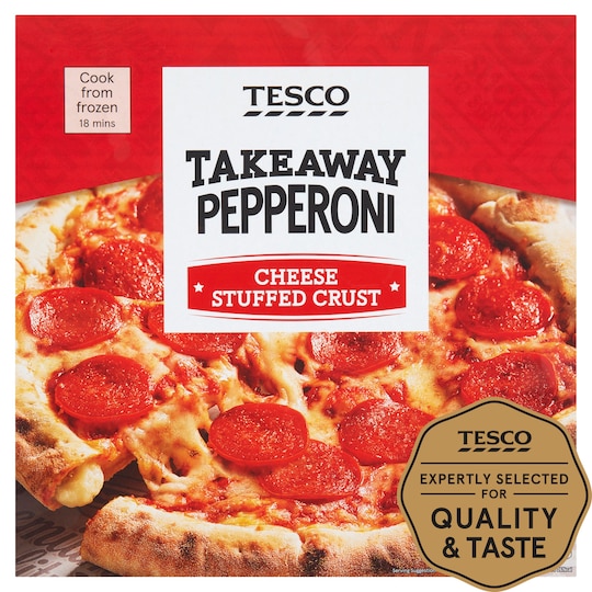 Tesco Takeaway Stuffed Crust Pepperoni Pizza 436G Tesco Groceries