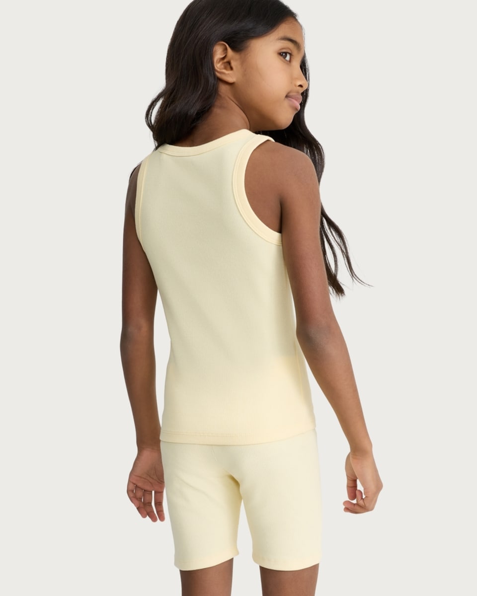 image 1 of F&F Girls 2-Pack Cotton Rich Vests in Multi Yellow