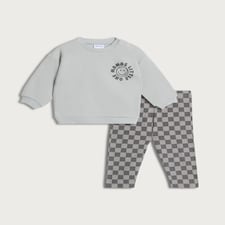 F&F Baby 2-Piece Cotton Rich Mamas Little One Sweatshirt and Leggings in Grey
