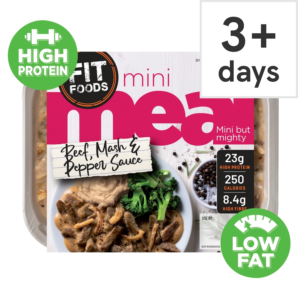 Fit Foods Mini Meal Beef, Mash & Pepper Sauce 250g