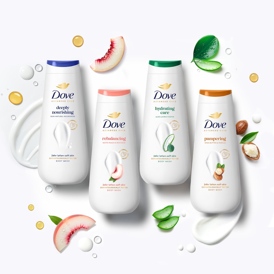image 1 of Dove Pampering 24hr Moisturisation Advanced Care Body Wash Shower Gel Shea Butter & Vanilla 225ml