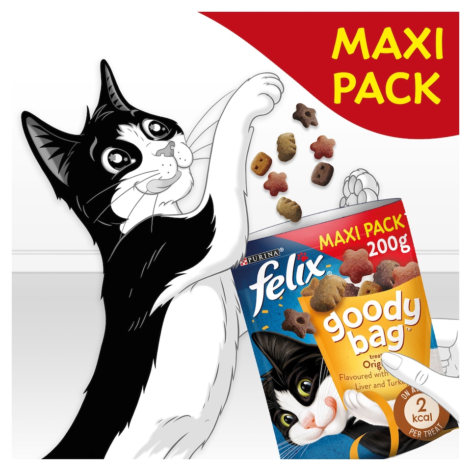 image 1 of FELIX Goody Bag Original Chicken; Liver and Turkey Cat Treats 200g