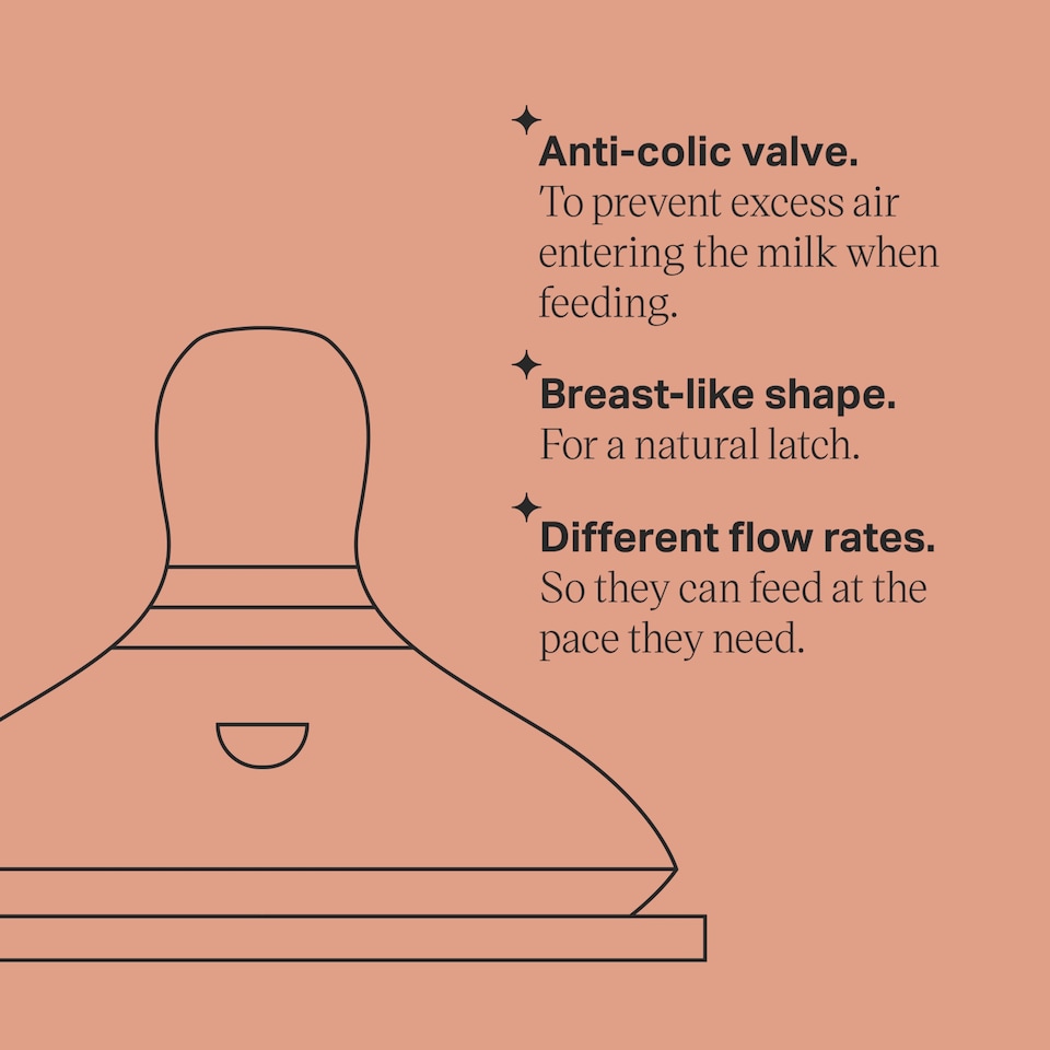 image 1 of Tommee Tippee Natural Start Baby Bottle Teats Medium Flow 3m+ 2 Pack