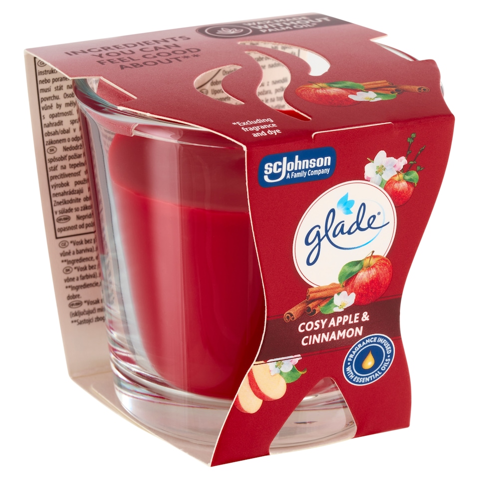 image 1 of Glade Cosy Apple & Cinnamon Scented Candle 70g
