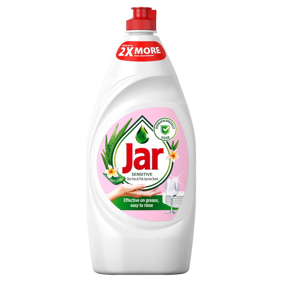 Jar Sensitive Aloe Vera & Pink Jasmine Tekutý Prostředek Na Mytí Nádobí Jemný K Rukám 900 ML