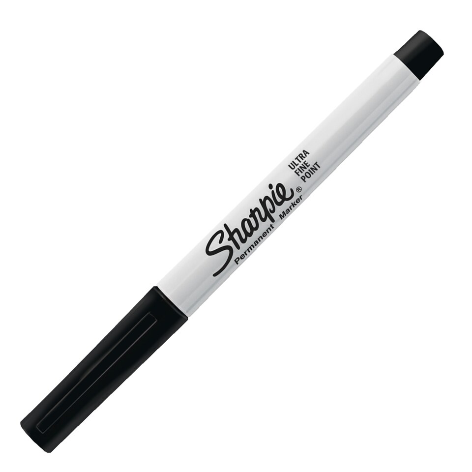 image 1 of Sharpie Permanent Markers, Ultra-Fine Point, Black, 2 Count