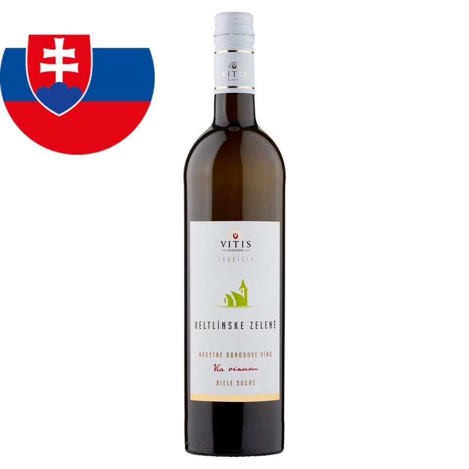Vitis Pezinok Tradícia Veltlínske zelené akostné odrodové víno biele suché 0,75 l