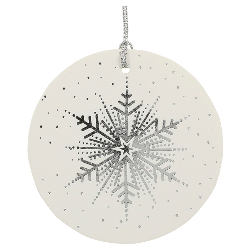 Tesco Silver Foil Snowflake Tag 5 Pack