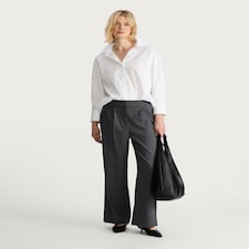 F&F Pinstripe Wide Leg Trousers in Grey