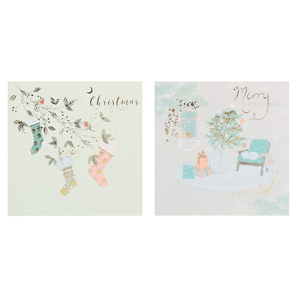 Tesco Stockings & Living Room Cards 10 Pack