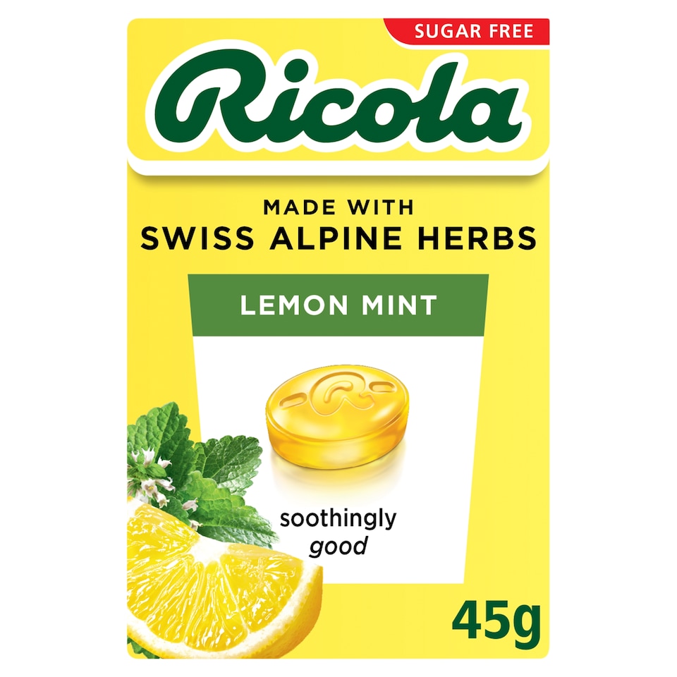 Ricola Lemon Sugar Free Mint Drops 45G
