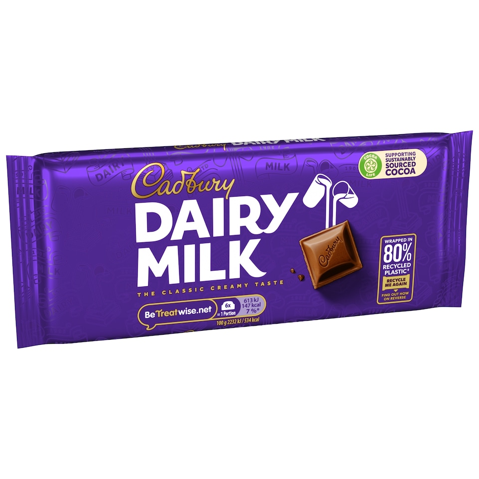 image 1 of Cadbury Dairy Milk Chocolate Bar 110g