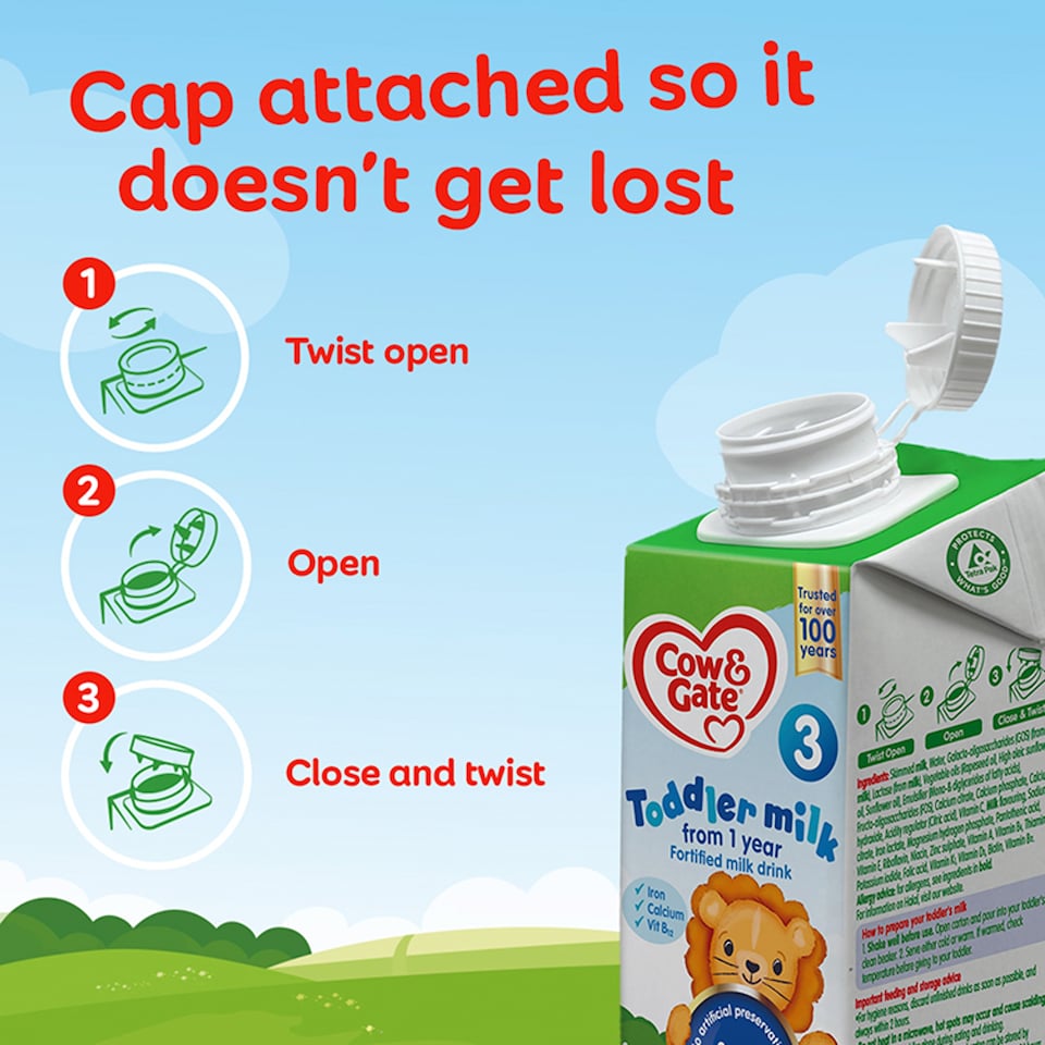 image 1 of Cow & Gate 3 Toddler Milk Formula Liquid Ready to Feed 1-3 Years 200ml