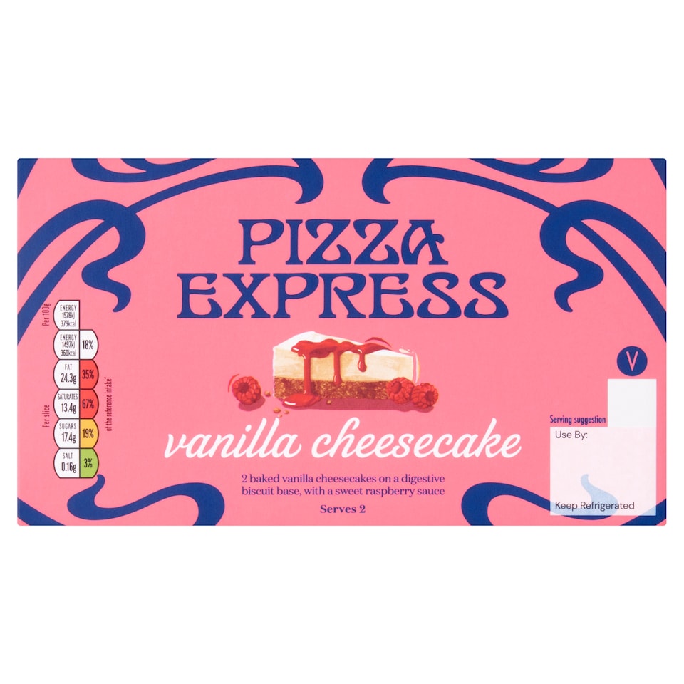 Pizza Express 2 Vanilla Cheesecake Slices 190G